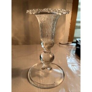 Vintage Masserini Barocco Italian Glass Candle Stick Holder 5.5” H X 3.5” D